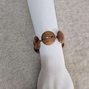 Vintage Wood Disc Bracelet